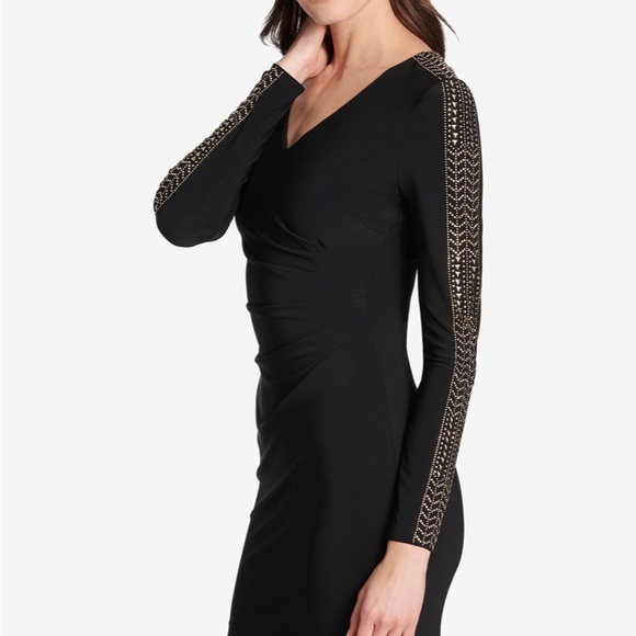 guess studded ruched sheath dress